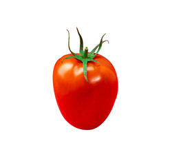 Ripe Italian Roma Tomato on Transparent Background