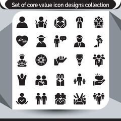 Obraz premium Core Value Icon Set Design A Collection of Symbol Illustrations