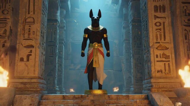 Statue of the god Anubis.