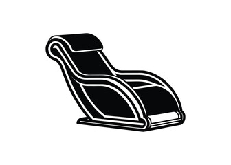 Silhouette of massage chair isolated on a white background