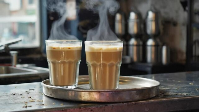 cutting chai in mumbai cafe indian drinks video