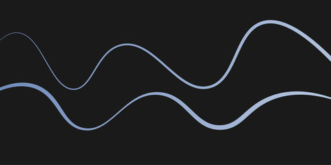 Colorful abstract curved wavy lines on black background.