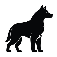 Dog Silhouette Vector Isolated on White
