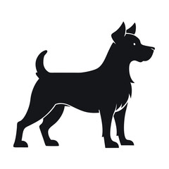 Dog Silhouette with Tail Up – Black Icon