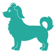 Cute Puppy Silhouette Vector Illustration