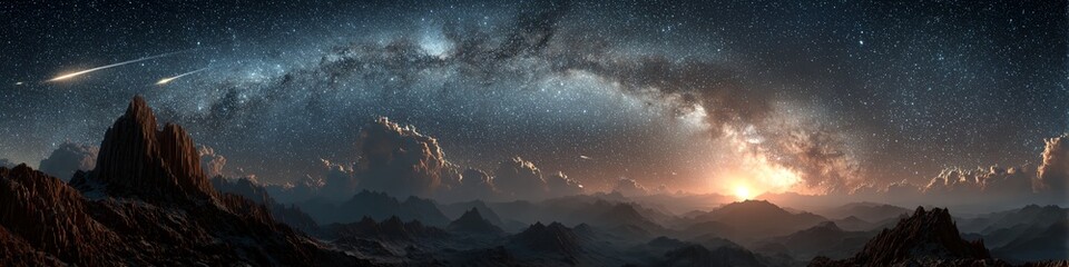 Naklejka premium Beautiful night sky with stars