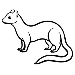 Fototapeta premium Stylized black silhouette of a yellow mongoose animal