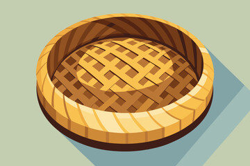 Top View of an Indonesian Woven Basket Pattern