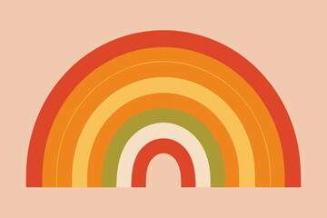 Obraz premium Seamless Minimal Boho Rainbow Pattern in Warm Tones