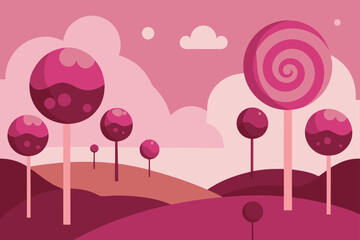 Whimsical Candy Forest with Oversized Lollipops