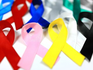 blue ribbon on a white background