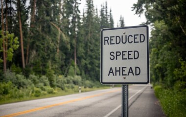 Reduced Speed Ahead Sign