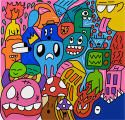 Random illustration for T-shirt design.