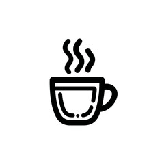 Hot cup of coffee with steam on white background  