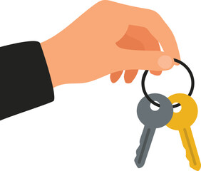 Hand holding keys. Vector stock illustration eps10. Adobe Illustrator Artwork