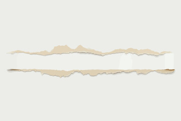 Torn paper edges with a textured, grunge feel create a versatile design element on a light background.