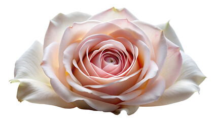 Elegant Light Pink Rose Blossom on Transparent Background