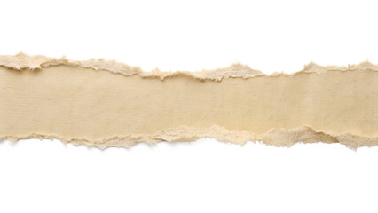 Torn Edge of Beige Paper on Transparent Background
