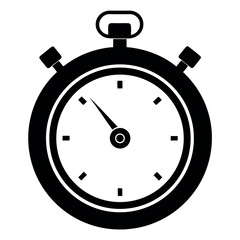 Minimalist vector illustration of a simple stopwatch icon. Perfect for fitness graphics, sports icons, time tracking visuals, productivity designs, and athletic training branding.

