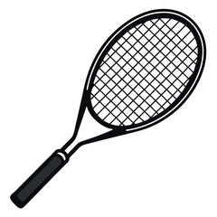 Clean outline vector of a single squash racquet. Perfect for sports icons, fitness graphics, gym illustrations, racket sport visuals, active lifestyle designs, and athletic branding.