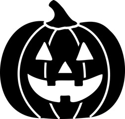 Halloween pumpkin silhouette with face isolated.
Jack o lantern pumpkin for halloween.
Halloween pumpkin silhouette vector.
Transparent background.