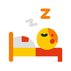 A Flat Vector Illustration of a Sleeping Person in Bed, Representing Rest and Relaxation, Ideal for Health and Wellness Content and Sleep-Related Products