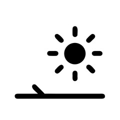 Serene Sunrise Icon Depicting a Rising Sun Over a Horizon Line Symbolizing New Beginnings and Optimism on a Clean Transparent Background for Web Design