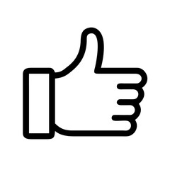 A Clean and Modern Line Art Illustration of a Thumbs Up Hand Gesture, Presented on a Transparent Backdrop for Seamless Integration into Any Digital or Print Design