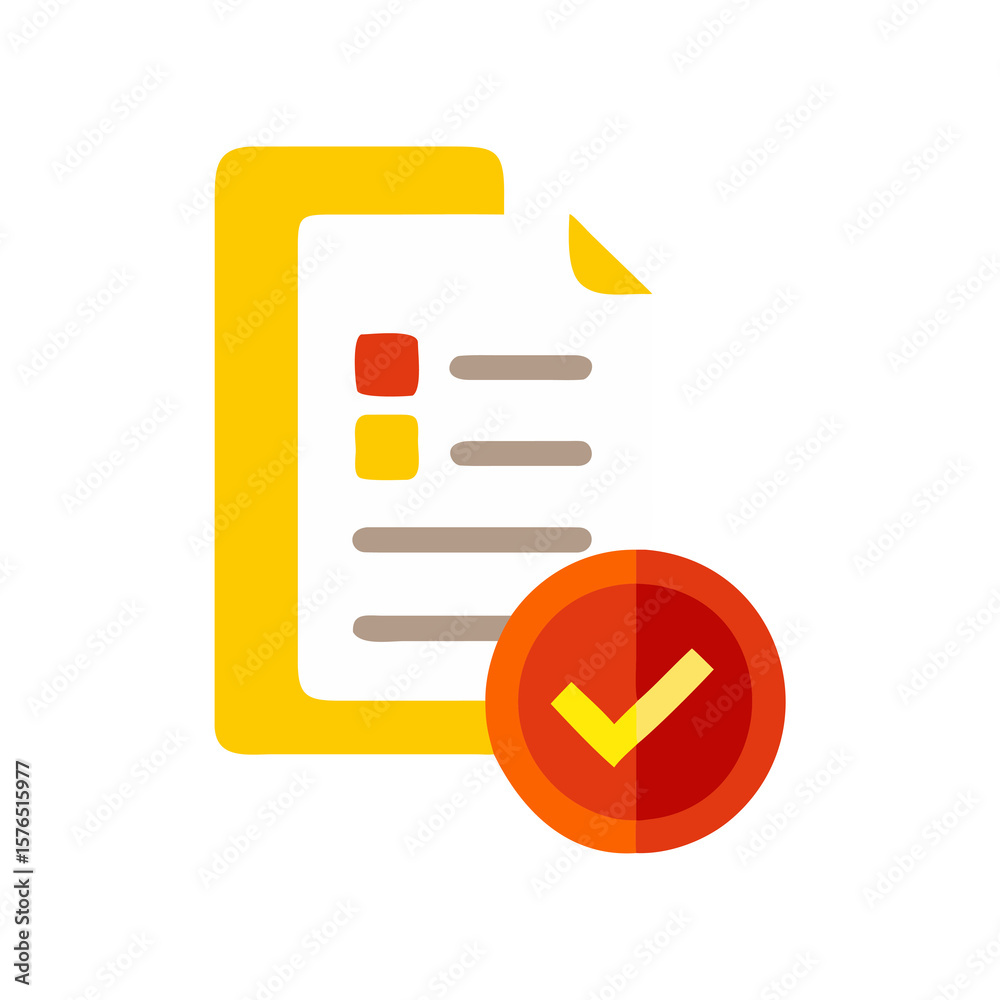 Poster completed checklist icon with check mark on transparent background a symbol of task completion and p