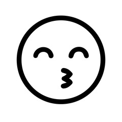 Sending a Kiss A Simple Black Emoji Icon on Transparent Backdrop for Digital Communication and Social Media Engagement, conveying affection and positive emotion