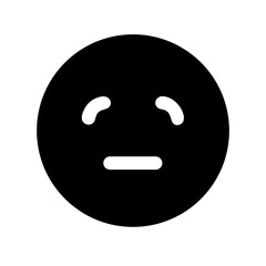 Abstract Black Circle with Three Arcs and a Dash on Transparent Background Representing a Minimalist Expressionless Face for Modern Design and Digital Interfaces