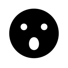 Surprised Emoji Icon with Wide Open Eyes and Mouth Expressing Shock and Astonishment on Transparent Background for Digital Communication and Emotional Representation