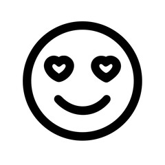 Heart Eyes Emoji A Symbol of Affection and Adoration in Digital Communication A Black Icon on Transparent Background Expressing Strong Positive Emotion and Liking