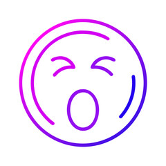 Gradient Sleepy Emoji Icon on Transparent Background A Modern Digital Symbol Representing Tiredness and the Need for Rest with a Stylish Color Transition Effect