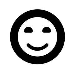 Radiant Joy A Cheerful Smiley Face Icon with a Gleaming Black Outline Against a Transparent Canvas Evoking Happiness Positivity and Lightheartedness in Digital Communication