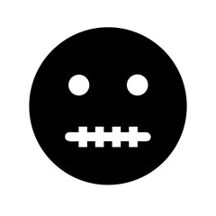 Fototapeta premium Muted Emoji Icon with Zipper Mouth on Transparent Background, Suitable for Representing Silence, Secrecy, and Confidentiality in Digital Communication and Design