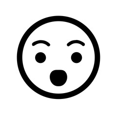 Astonished Emoji Icon with Wide Eyes and Open Mouth on Transparent Background, Perfect for Conveying Surprise and Awe in Digital Interfaces and Creative Works