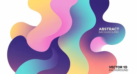 Vibrant Abstract Vector Background with Flowing Gradient Shapes and Text.