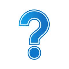 Isolated Blue Question Mark Symbol for Confusion and Solution Concepts