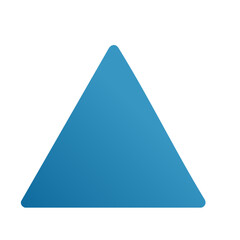 Isolated blue gradient triangle graphic illustration with rounded corners for digital design elements