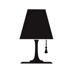 Obraz premium Elegant Table Lamp with Shade Silhouette for Interior Design and Lighting Solutions