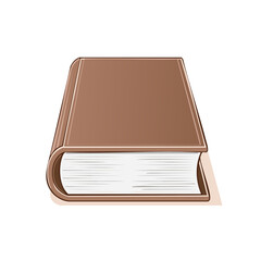 Illustration of Closed Brown Book with White Pages for Education and Knowledge Purposes