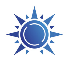 Blue Sunburst with Gradient Color, Geometric Shapes and Circle Pattern