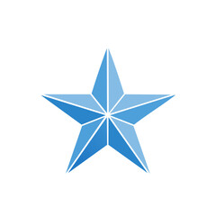 Obraz premium Stylish gradient geometric five-pointed star or sign in blue color