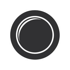 A minimalist dark grey plate with a white border, conveying simplicity and modern tableware design.