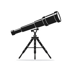 Telescope on a Tripod Silhouette Illustration for Stargazing and Astronomy