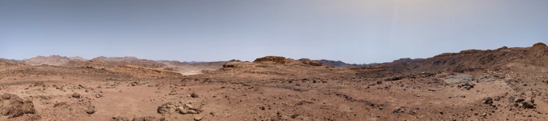 Jordan Trail long distance hiking from Dana Valley to Petra and Wadi Rum.Wadi Rum Desert, Jordan....