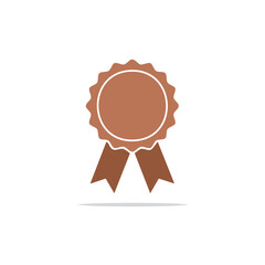 Bronze Medal Ribbon Vector Illustration with Geometric Design