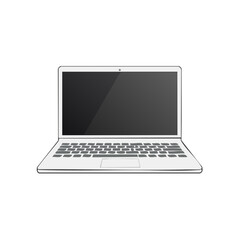 Modern Laptop with Blank Screen for Business, Work, or Educational Purposes Display