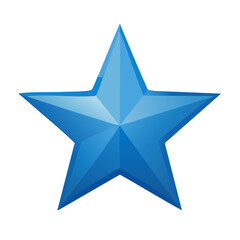 Isolated Blue Star Symbol Glossy Graphic Element for Decoration or Icon